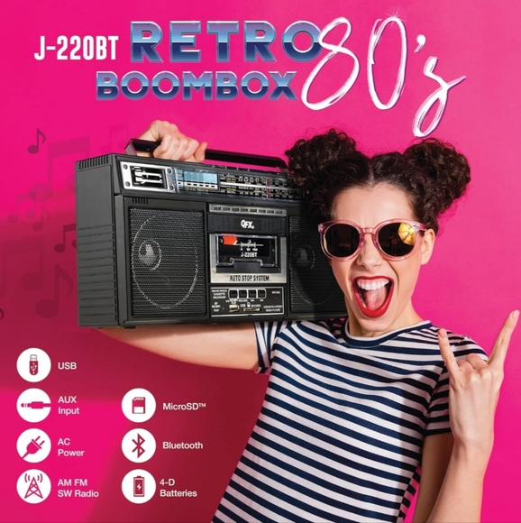 QFX J220 BT Rechargeable Boombox MP3 Conversion from Radio to Cassette/ Bluetoot - Picture 6 of 6